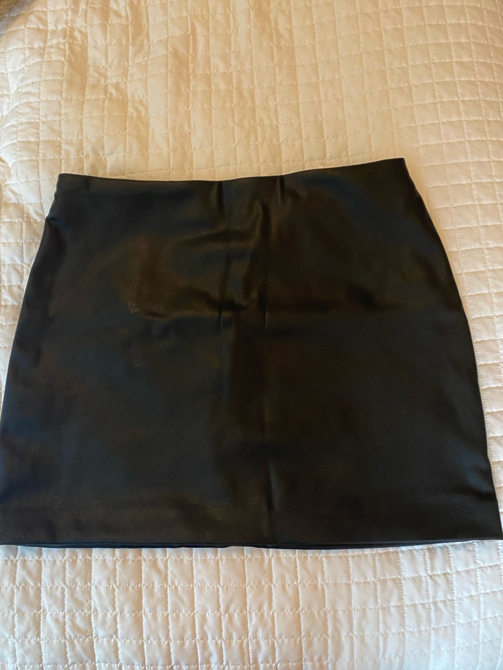 H&M Black Faux Leather Mini Skirt
